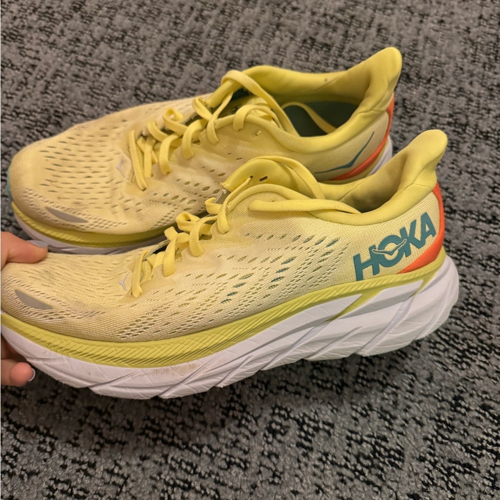 Hoka Lemon Yellow Athletic Shoes